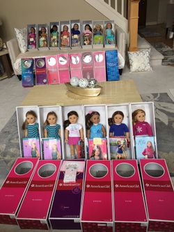 American girl doll 18in retired ALL BRAND NEW..W/extra Outfits and ACCESSORIES PRICE is FIRM ..DOLL BOX $100 to $400 EACH BOX