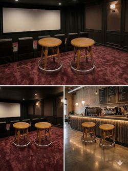 ​Premium Oak Bar Stool Pair – Home Cine-Bar/Kitchen Ready – $55