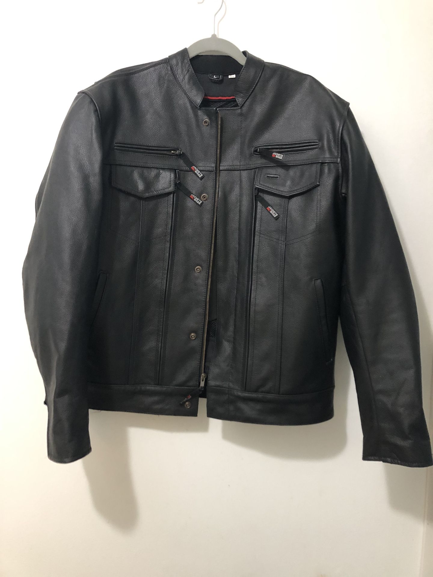 JACKETS 4 BIKES LEATHER MOTORCYCLE JACKET Size LARGE