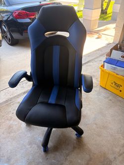 Black and blue computer chair