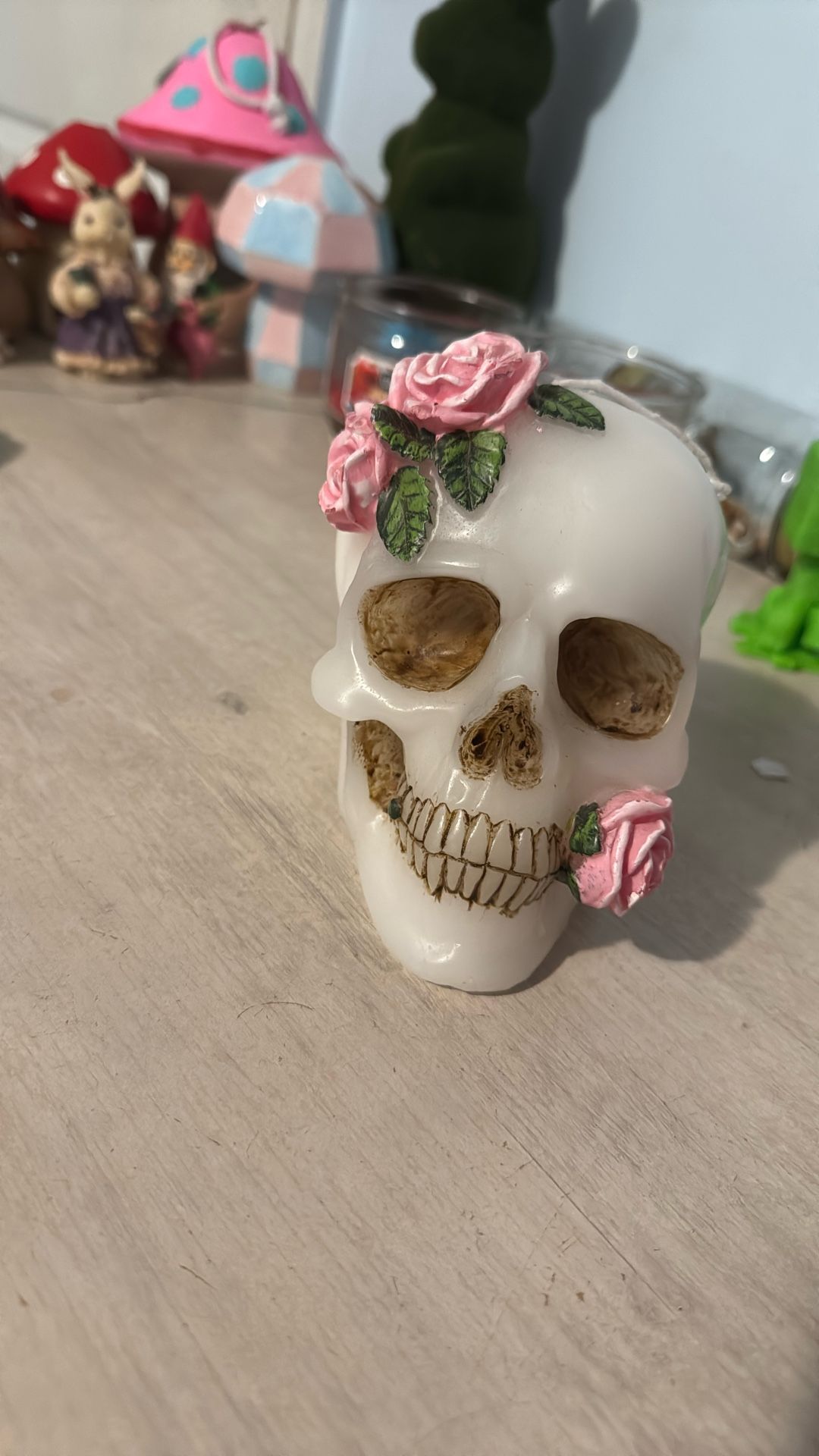 Cute Skull Candle Decor