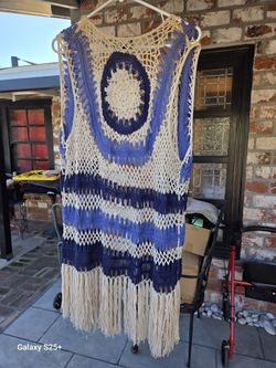 hand crochet cover up vest
