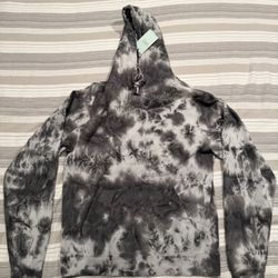 Grey And White Tie Dye Hoodie