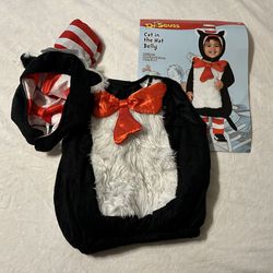 Dr. Seuss Cat In The Hat Belly Costume Halloween Toddler size 2T-4T (NO bottoms)