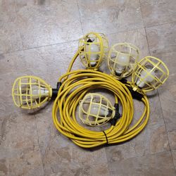 Husky 50 ft 5-socket String Caged Work Lights