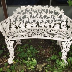 2 Vintage cast iron benches