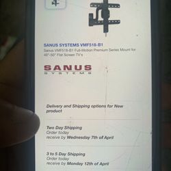 Oh Sanus Tv Wall Mount New Fits a 40 to 50 inch TV  Brand new know what it’s worth