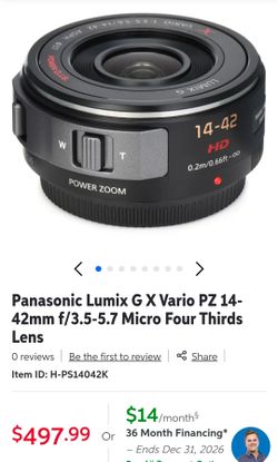 Panasonic Lumix G X Vario PZ 14-42mm f/3.5-5.7 Micro Four Thirds Lens