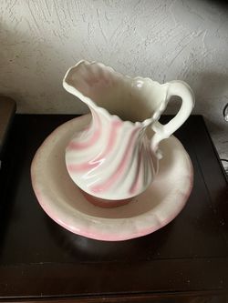 Antique Water Pitcher And Bowl 