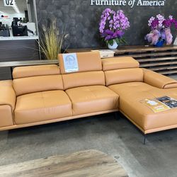 Leather Match Sectional Set