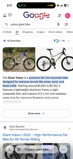 Giant Yukon mountain bike OBO
