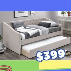 Brand New In Box Day Bed W/ Slats   + Trundle  And 2 Mattresses. Pick Up  In Long Beach