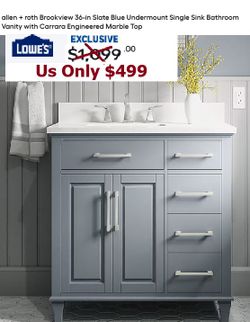 Vanity 36in ON SALE ONLY $499