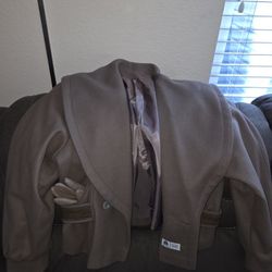 Wool W Leather Trim Jacket Size 12