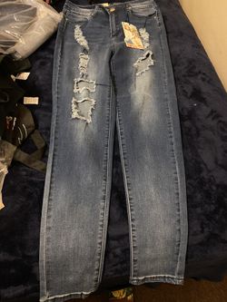 Women fashion high waist jeans