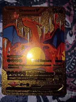 Pokemon card Charizard evolution gold foil