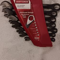 New Craftsman 9 14018 7 PC 12 Point Universal  Sae Combination Wrench Set