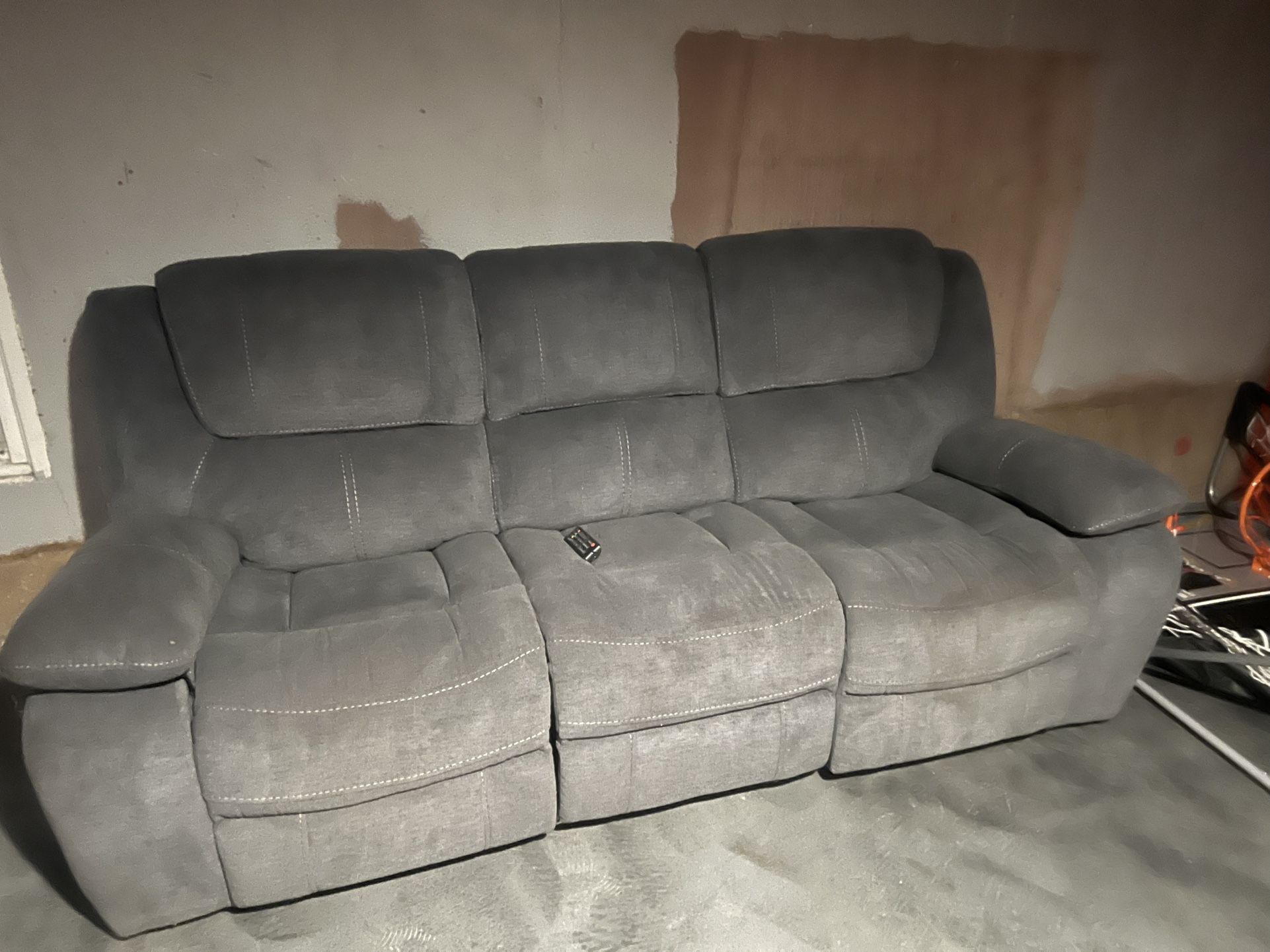 Grey Suede Couch
