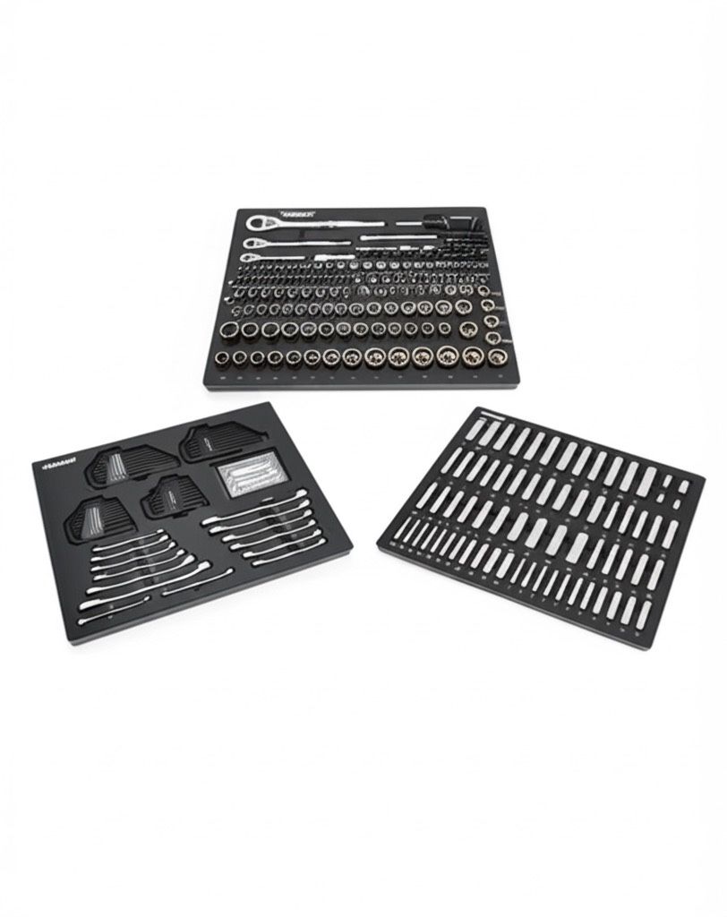 Husky Mechanics Tool Set in EVA Trays (290-Piece) 1/2 in, 1/4 in , 1/8 in