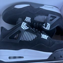 Air Jordan 4 Retro Black, And White Suede