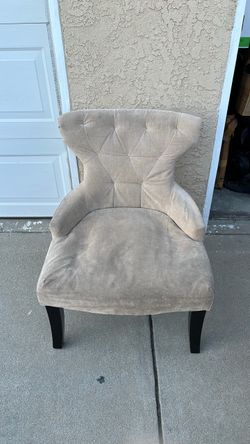 Ave Six Curves Hour Glass Accent Chair Velvet Fabric with Espresso Legs