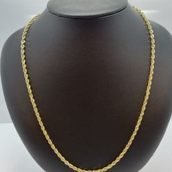 10K Gold Rope Chain. New 