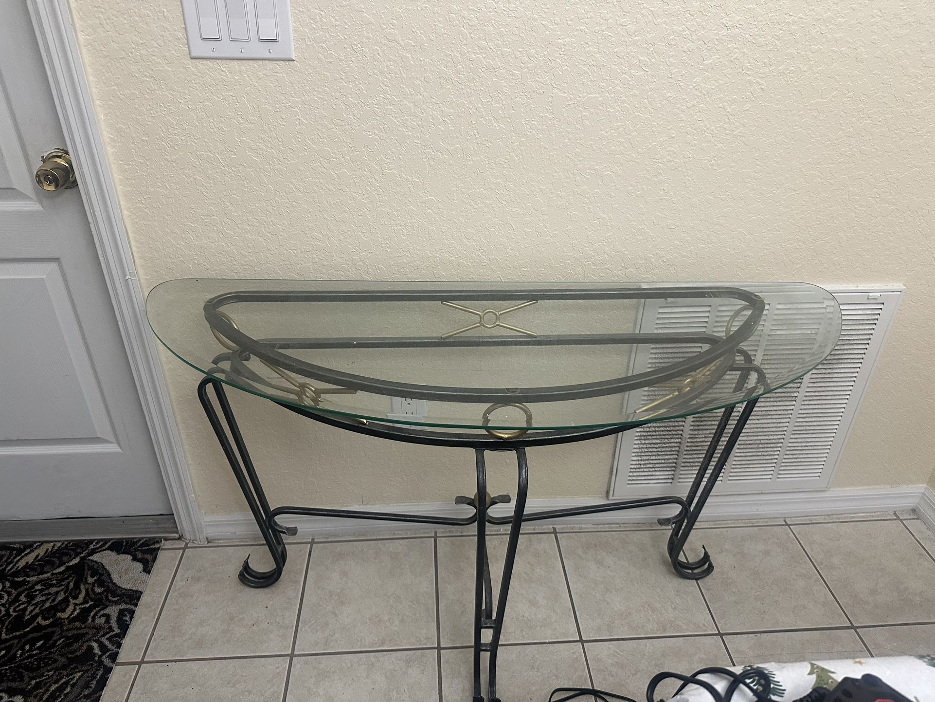 Glass Top Console Table