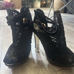 New Beautiful black lace heels