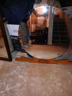 Old Round Large Vanity Mirror