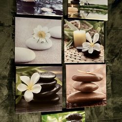 Spa Themed Wall Decor 7 - 12”x12” Panels