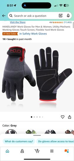 HANDLANDY Work Gloves for Men & Women, Utility Mechanic Working Gloves Touch Screen, Flexible Yard Work Gloves 