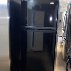 Whirlpool Refrigerator Top Freezer Black 