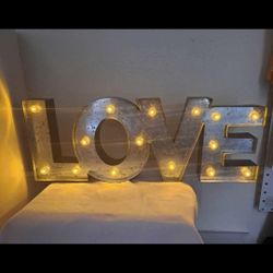Metal Light Up LOVE Sign 19" W X 7" High-2 AA Batteries