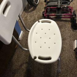 Carex Shower Bench / Shower Chair With Backrest + Adjustable Height Legs 