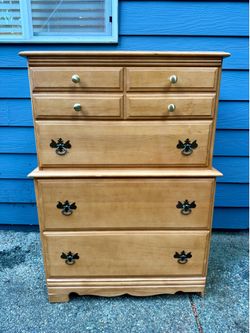 Oak MCM Vintage Colonial Style Solid Oak Dresser Refinished