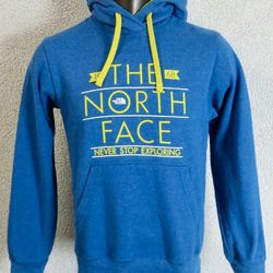 The North Face Blue Yellow Hoodie Sweatshirt Size L 
