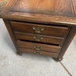 Side Table  Wood Or Night Stand  2 Drawers