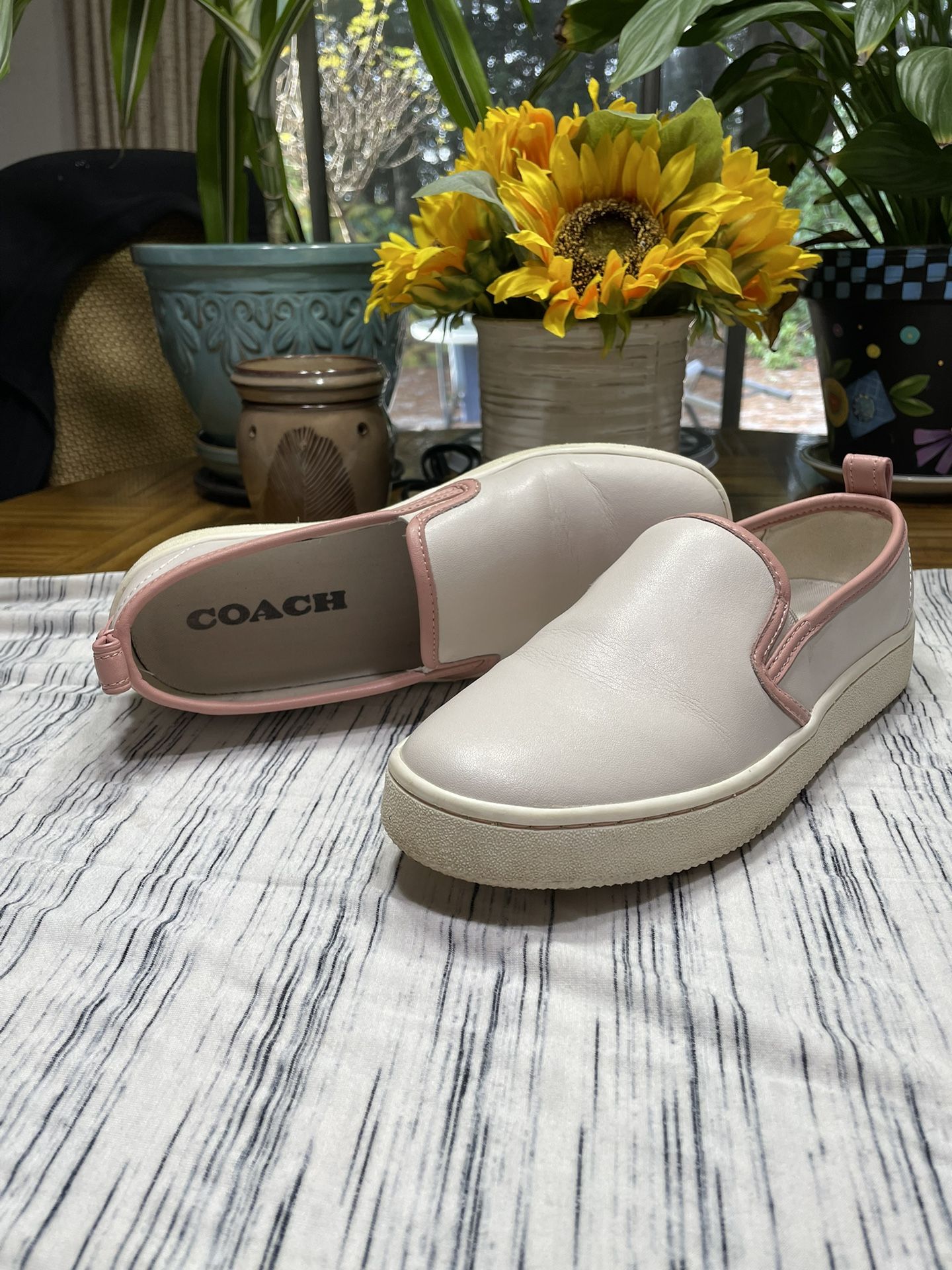 Cute Leather Coach Slip Ons Sneakers 9.5