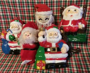 5 pc Vintage Santa Kitsch Decor