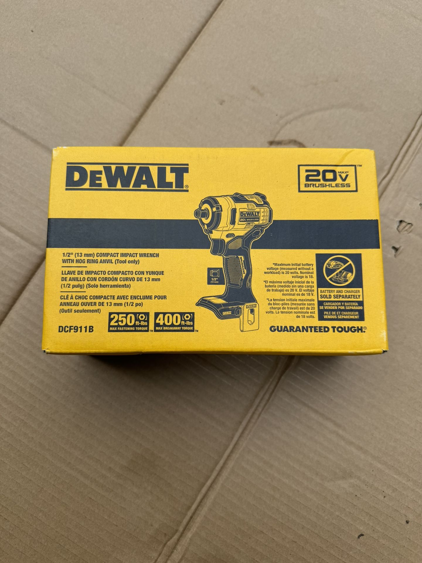 DeWalt Impact Wrench 20v 1/2