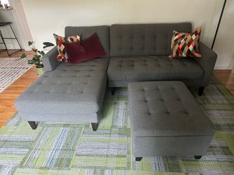 Dania  sectional with storage ottoman