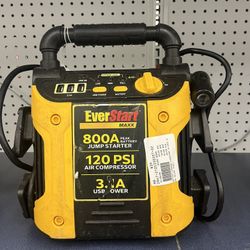 EverStart MAXX J7CE 800 Amp Jump Starter/120 PSI Compressor/Light/3X USB Ports