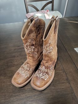 Kids - Little Girl's Old West Leather Boots, Size 2D.