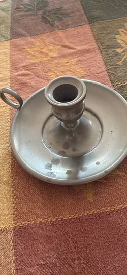 Pewter Chamber Candlestick Holder