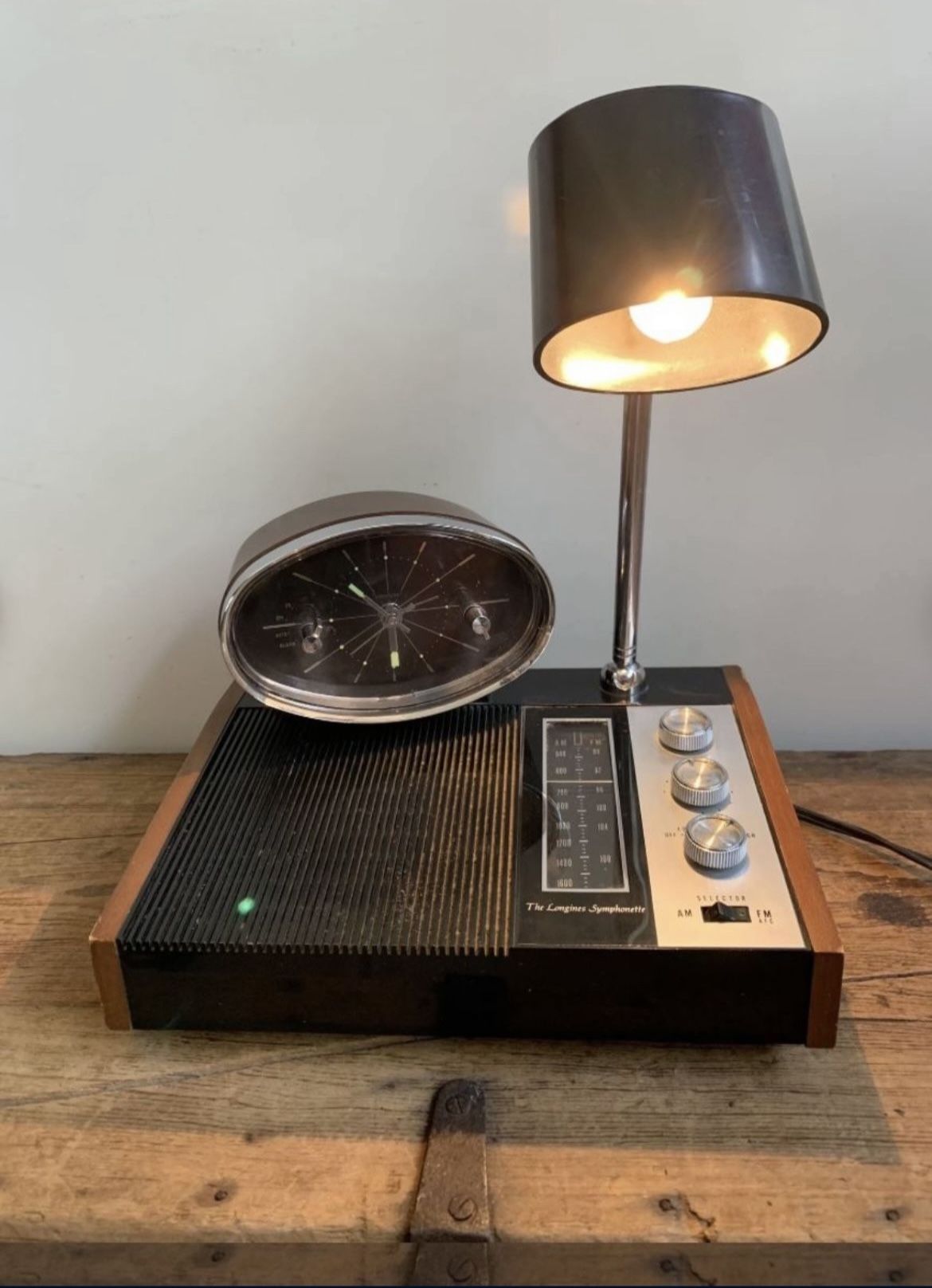Mid Century Longines Symphonette Clock, Radio, & Lamp