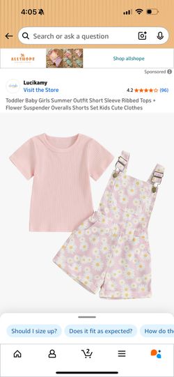 Baby Pink Daisy Overalls 18-24 Months