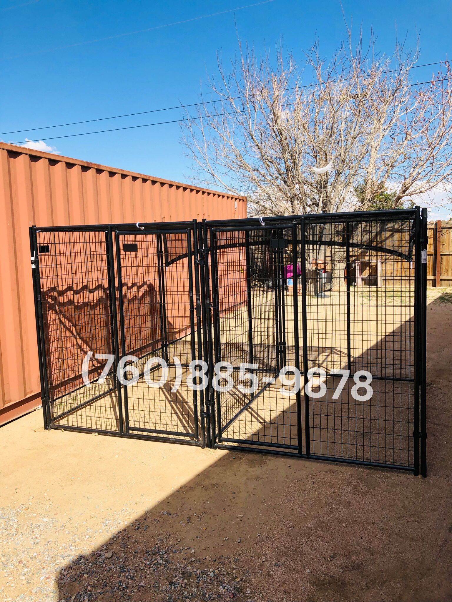 Extra Large Outdoor Heavy Duty Dog Kennel Cage With x 2 Stalls 5”x7” Each Stall  