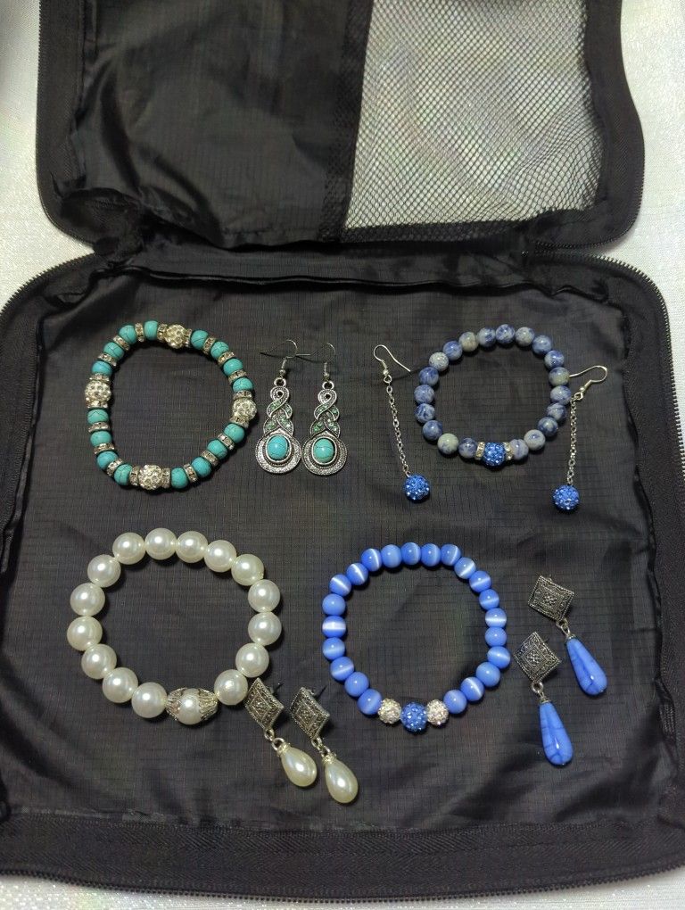 Set Of Four Bracelets & Earrings.