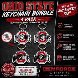 Ohio State Buckeyes Keychain Bundle 4-Pack