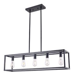 5 bulb modern farmhouse black pendant lighting fixture